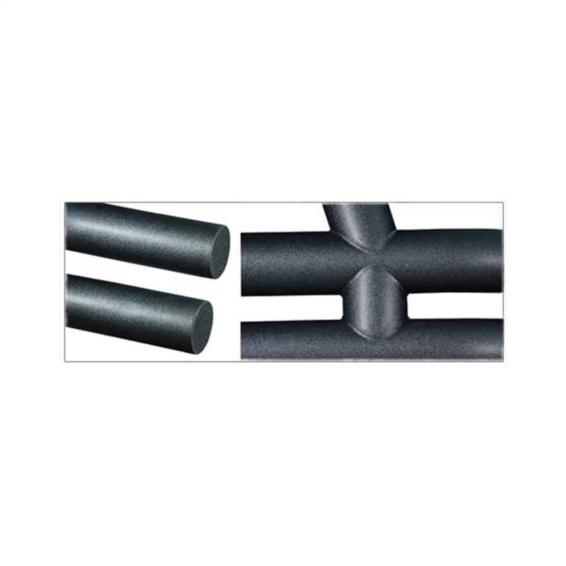 Jeep Wrangler Bumper - Front - Rugged Ridge - 3-In Dbl Tube w/ Hoop - Gloss Black - `76-`06